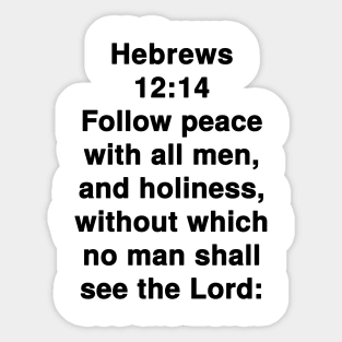 Hebrews 12:14  King James Version (KJV) Bible Verse Typography Sticker